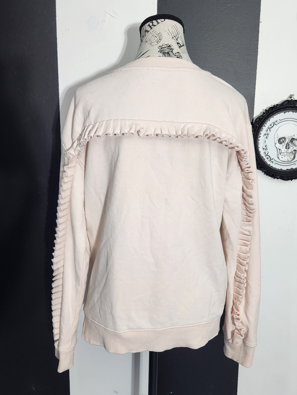 Saks Ruffle Back Crew Neck